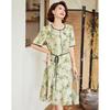 Paster Summer Floral Print A-line Chiffon Mother's Dress