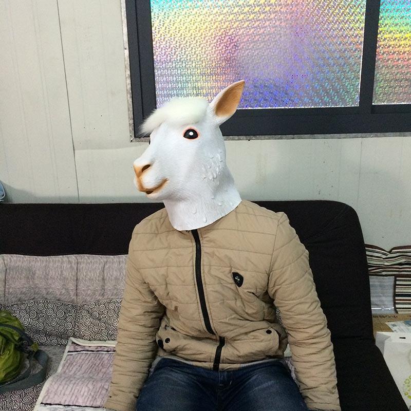 Alpaca headgear, a mythical creature, free shipping, Halloween animal headgear, horse head, rabbit head cosplay Props