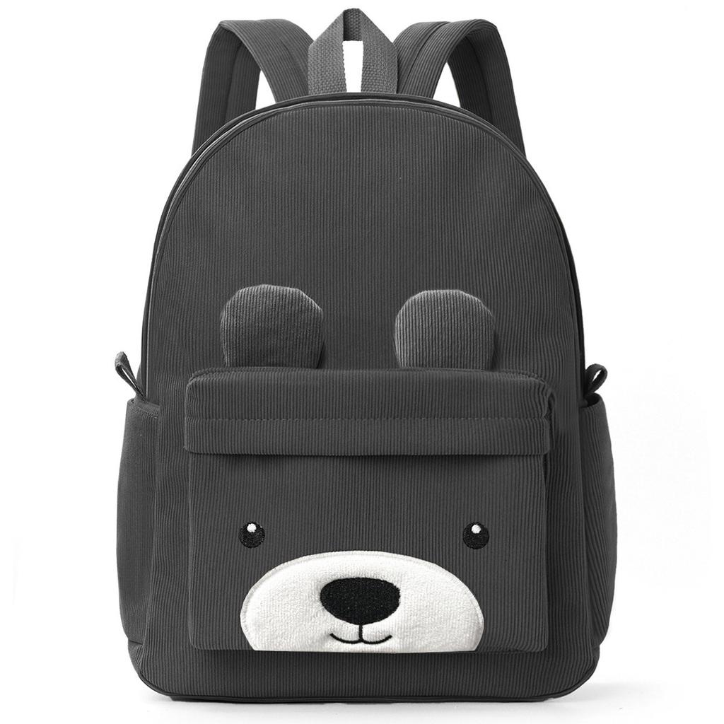 Corduroy Children's Backpack Elementary School Bag Fashi Casual Bear Backpack Large Capacity Backpack