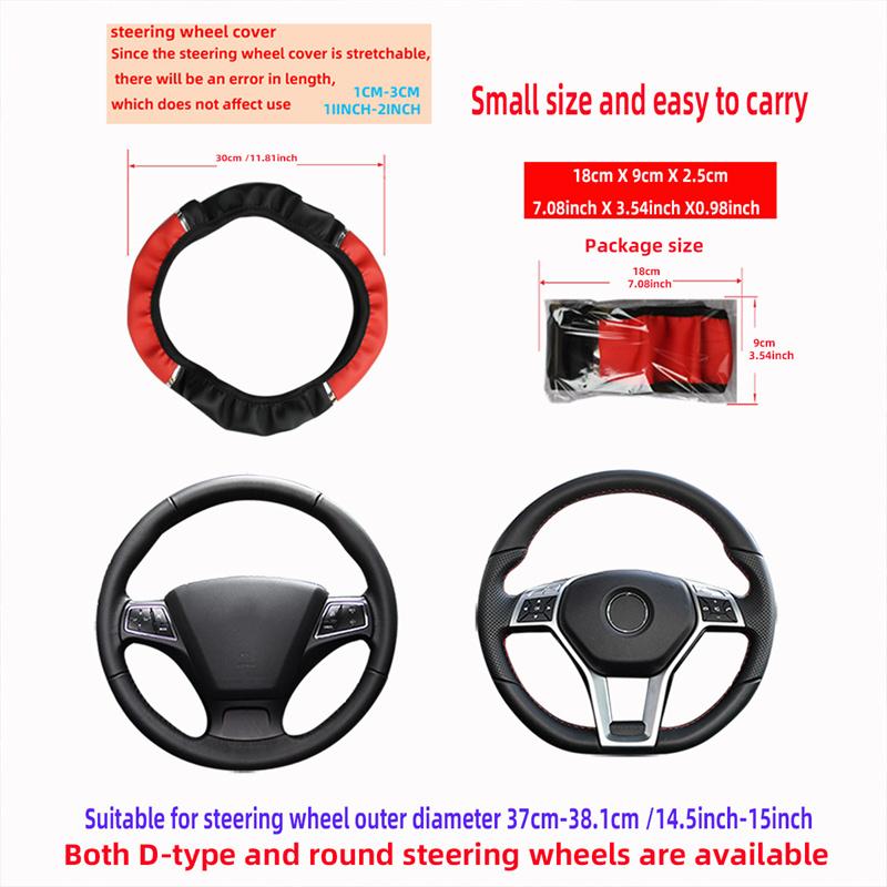 Anti Slip Auto Decoration Pu Leather Steering Covers Car-Styling Universal Car Steering Wheel Cover 37-38Cm Diameter