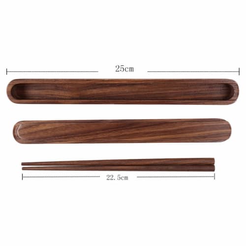 Yilan Trade Natural Wooden Chopsticks, Japanese Style, with Chopstick Case, Antibacterial Wooden Chopsticks, Portable Cutlery for Bento Boxes, Dining