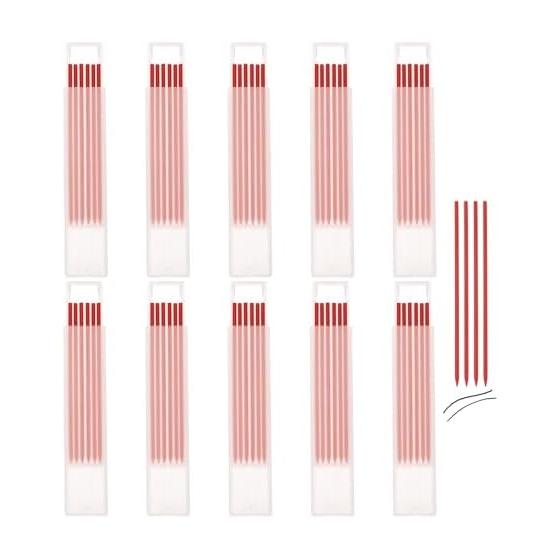 Uxcell 60pcs Carpenter Pencils Refills, Mechanical Pencil Lead, 2.8mm, Construction Marking Lead, Red, 10 Boxes X 6 Pencils, 120mm Graphite for Wood,