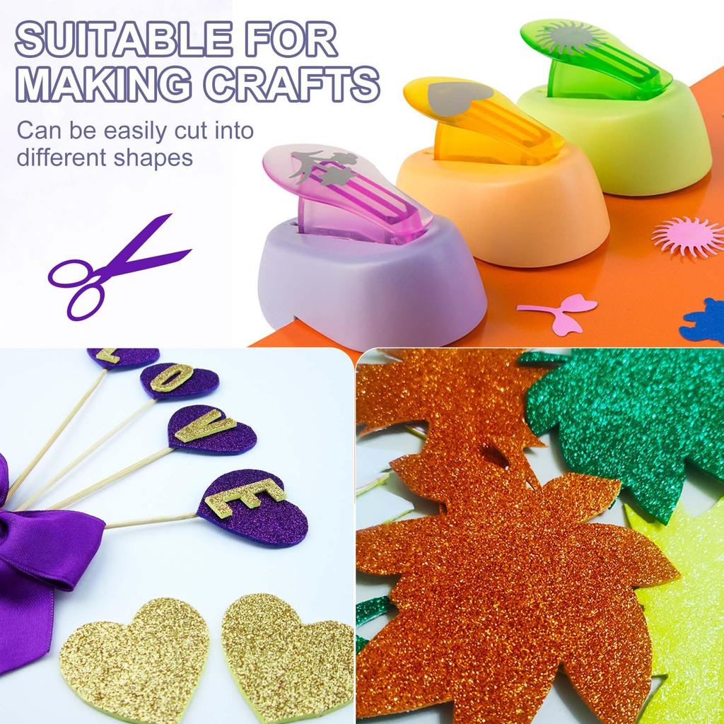 PATIKIL 20 Sheets Glitter Cardstock A4 250GS Hot for DIY Party Handmade and Decoration Paper, Size, Medium, Pink, Fans, Crafts, Scrapbooking,