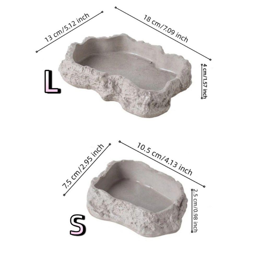 Anti-slip Climbing Pet Food Bowl Realistic Stone Reptile Food Bowl Mini Pet Water Dish Gecko