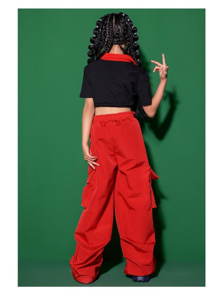 Girls' Japanese Street Jazz Dance Costume - Children's Trendy Hip-Hop Performance Suit