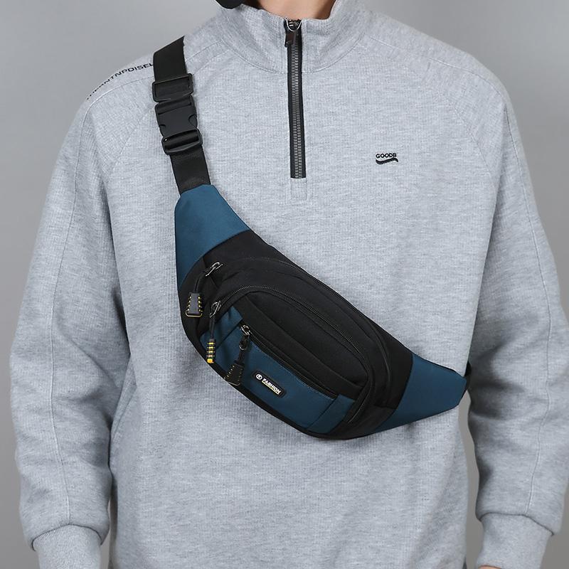Men's Anti-Theft Waist Bag – Large Capacity Nylon Chest Pack with Multi-Layer Pockets for Travel & Sports