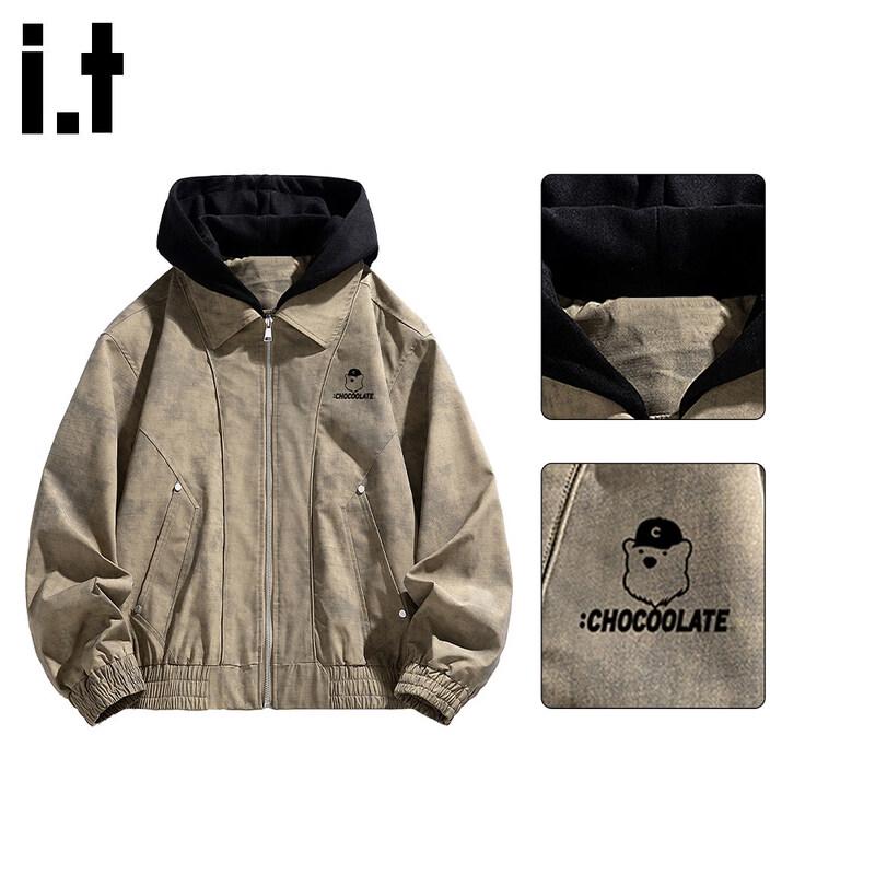 CHOCOOLATEit Men s American Retro Hooded Casual Jacket 3XL