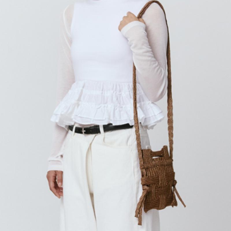 Pleatsmama Mini Crossbow Bag Glitter Camel