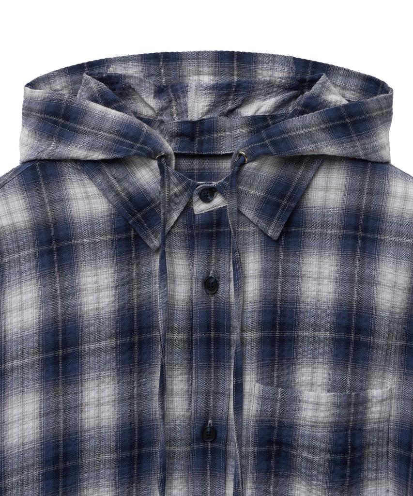 IDWS Hooded Checkered Shirt Blue