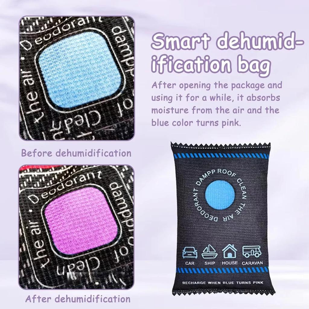 Reusable Silicone Dehumidifier Bag Car Interior Dehumidifier Bag Home Closet Humidity Absorber Bag With Color Indicator,Dehumidification Bag for Car