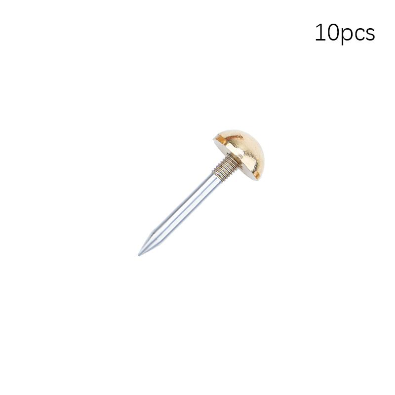 10pcs Upholstery Nails Solid Brass Retro Studs Thumb Tacks Furniture Fastener Vintage Decor Sofa Door 6/8/10/12mm Head 22mm Long