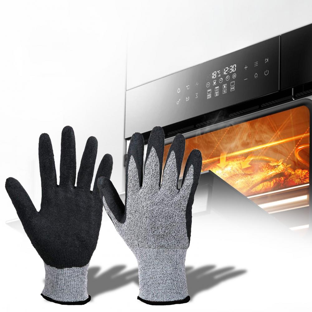 1 Pair BBQ Gloves 500/800 Degrees Celsius Heat Resistance Fireproof Heat Insulation Anti-slip Microwave Mitts Woodworking Supply