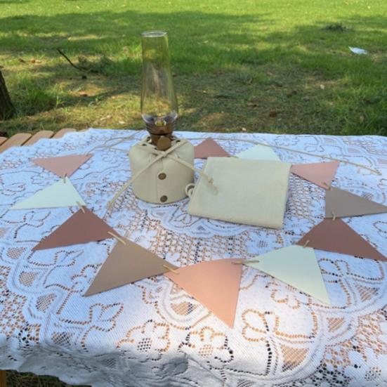 12Pcs/Set Flags String Waterproof Outdoor Decor Supplies Vibrant Color Triangle String Bunting Banner for Camping for ST310