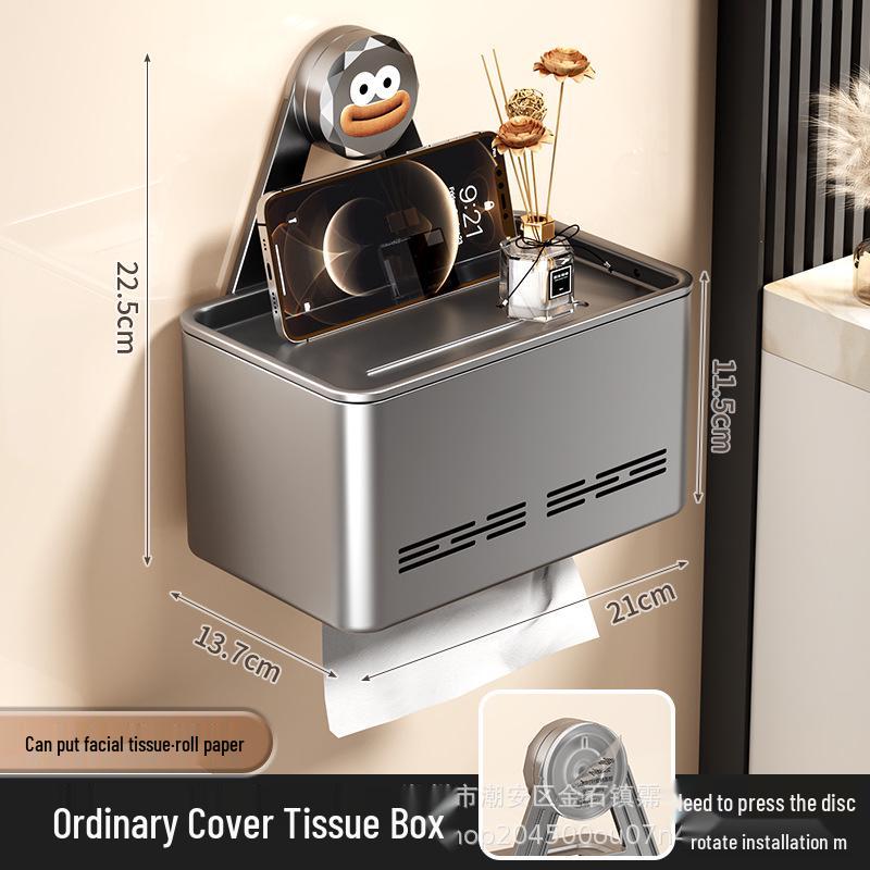 

Водонепроницаемый настенный держатель для туалетной бумаги и телефона для ванной комнаты на присоске и с установкой без сверления