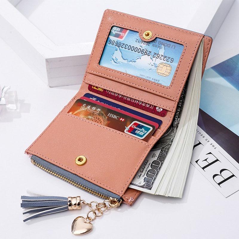 Stylish Women's Cute Embossed Pu Leather Wallet With Tassel Zippers And Coin Pocket