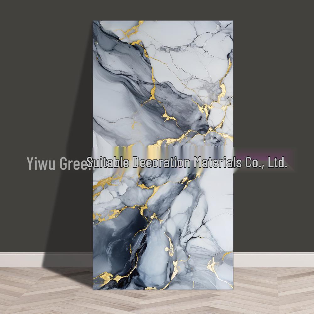 Waterproof Marble Imitation Tile Wall Sticker for Kitchen Renovation - Oil & Moisture Resistant, Self-Adhesive Decor.