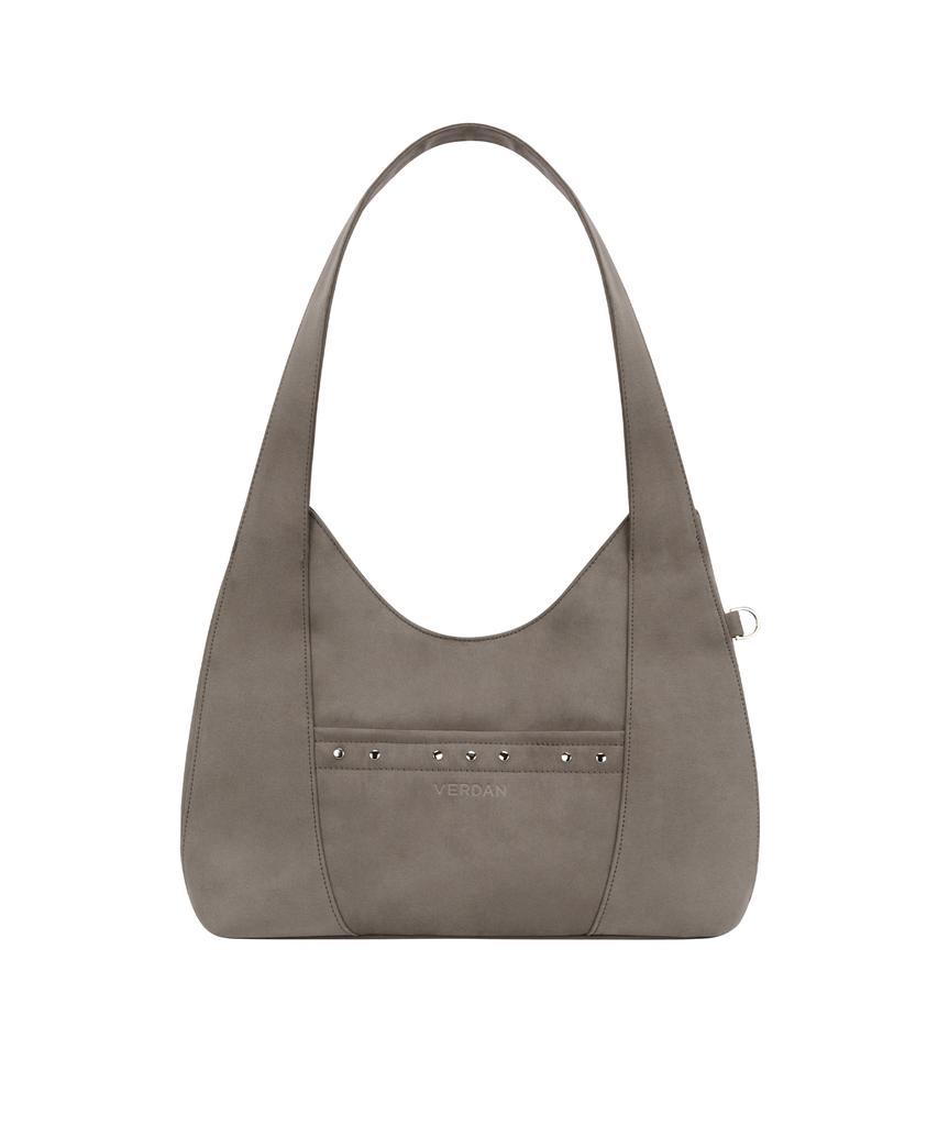 Verdan Aube Suede Shopper Bag_Grey