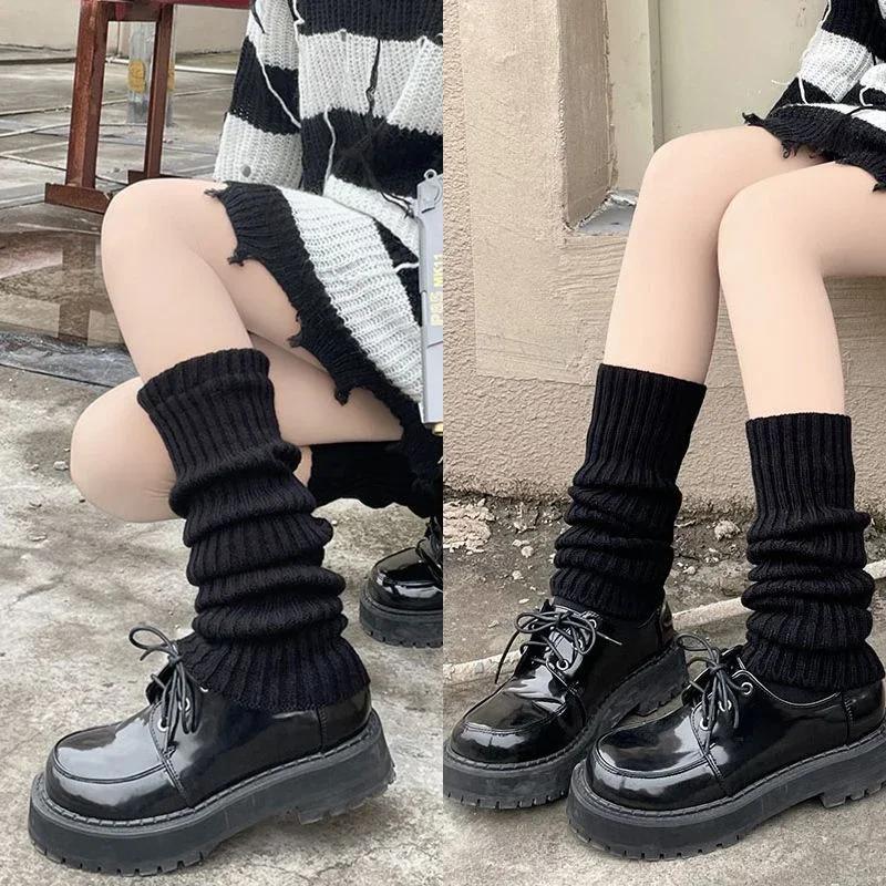 Girl Leg Warmers Women Medium Length Wool Knitted Foot Cover Arm Warmer Autumn Winter Crochet Heap Socks Boot Cuffs Stockings