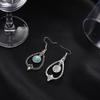 Personalized Earrings Retro Bohemian Peach Heart Hollow Round Turquoise Earrings Earrings