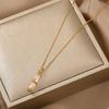 Chinese Style Elegant White Chalcedony Bamboo Pendant Women's Fashion Necklace
