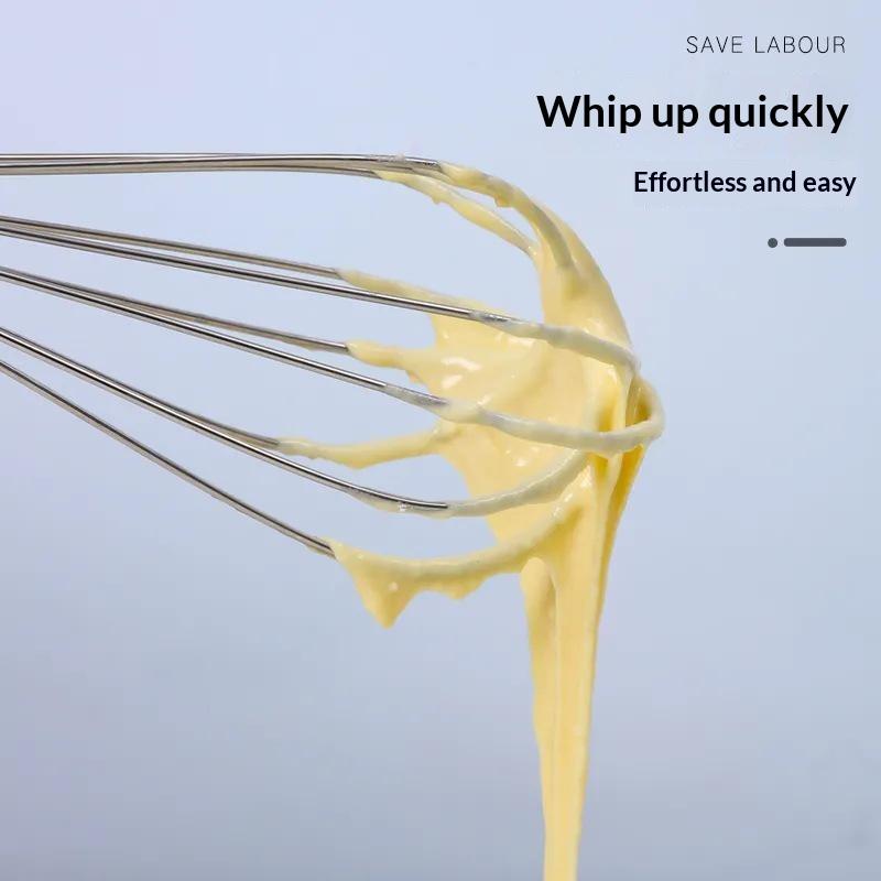 Hand Mixer Whisk Egg Beater Stainless Heavy Duty Whisk Mixer For Baking Kitchen Tool Stainless Steel Manual Egg Whisk