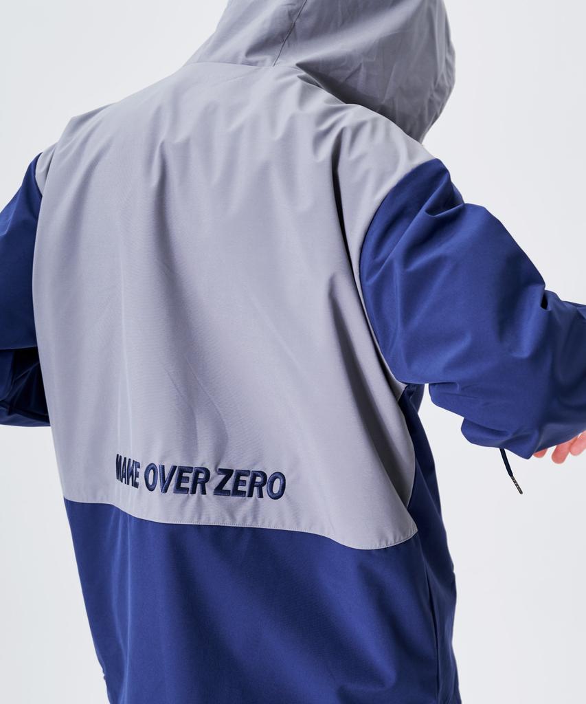 Mozmoz Color-Block Functional Half-Zip Hoodie Navy