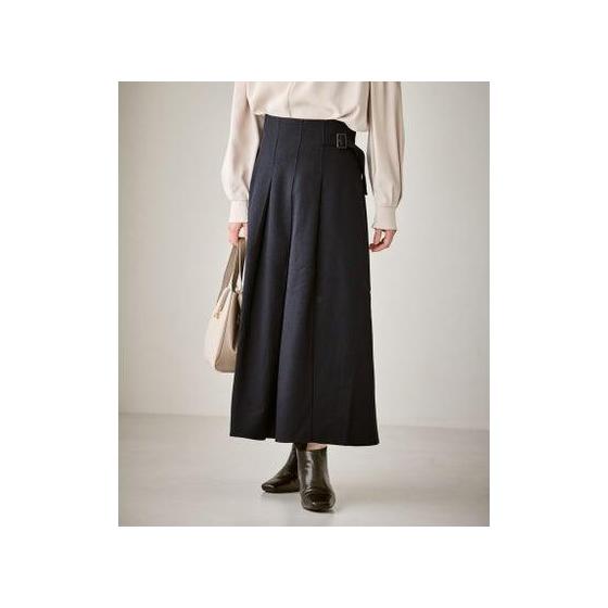 ROPE PICNIC Lady Handsome Series Wool Like Tuck Quilt Skirt/Set-up compatible (Navy (40))