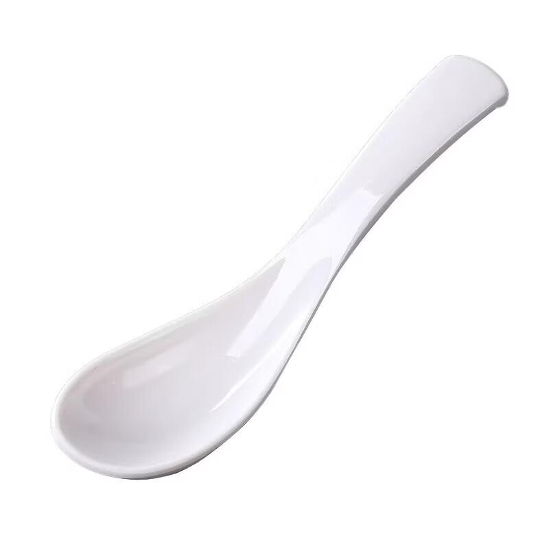 White Melamine Restaurant Soup Spoon