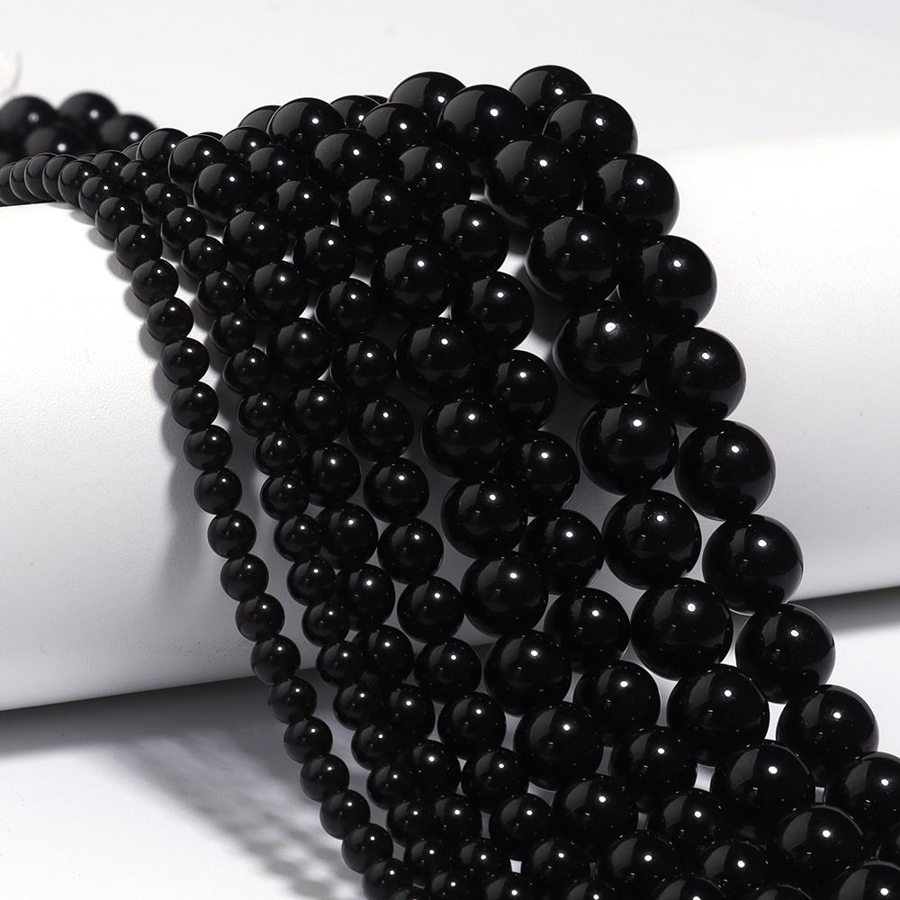4/6/8/10mm Natural Obsidian Stone Beads Round Loose Spacer Beads For Jewelry Making DIY Crafts Bracelets Necklace Accessories