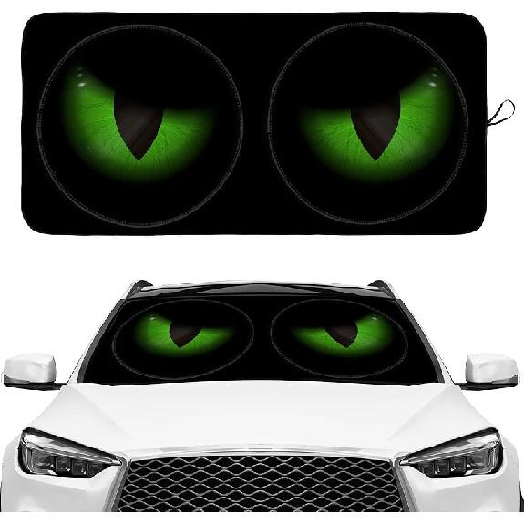 Funny Skull Gothic Hippie Skeleton Black Windshield Sunshade For Car SUV Truck Foldable Uv Ray Reflector Front Window Sun Shade Visor Shield Cover
