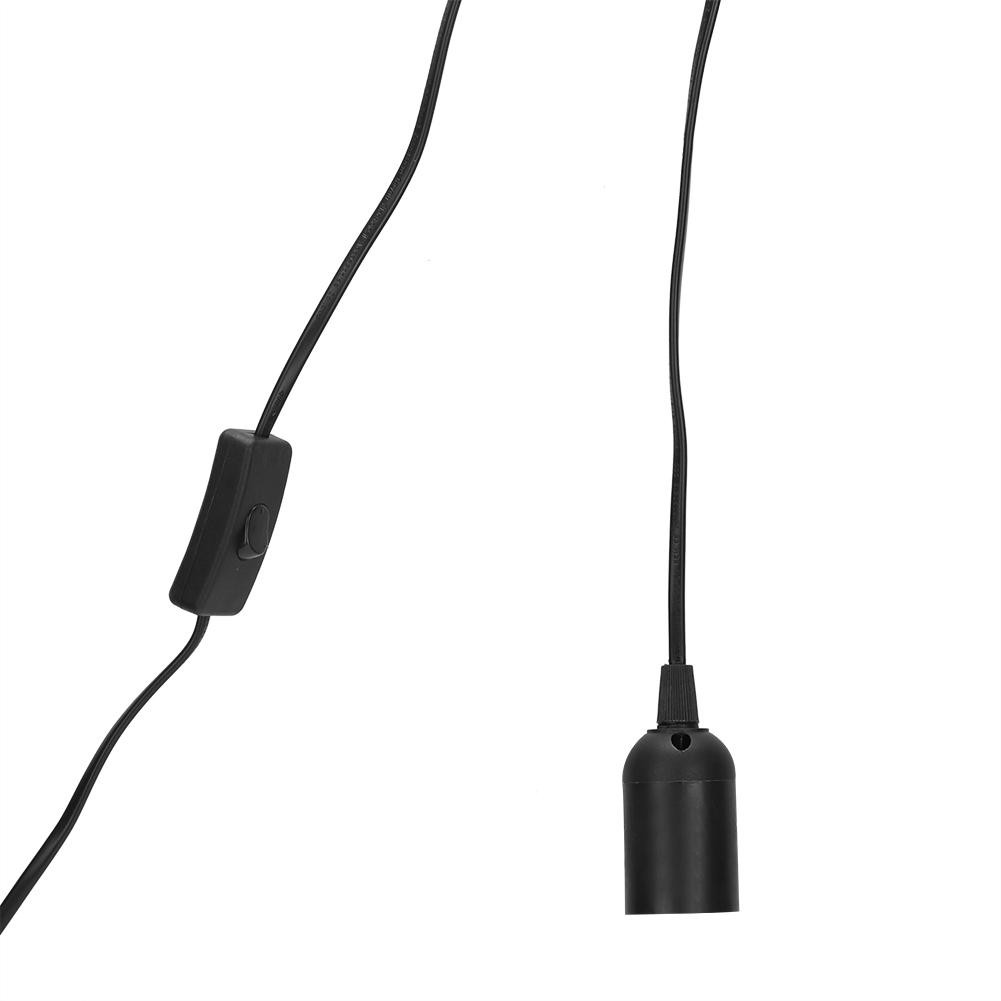 Plastic Black E27 Ceramic Heating Strip Independent Switch Lamp Holder for Reptile Tortoise