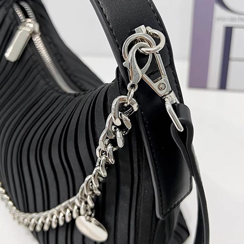 Women's Handbag High-end New Niche Trendy Pleated Handbag Chain Crossbody Bag Women's Versatile Armpit Bag
