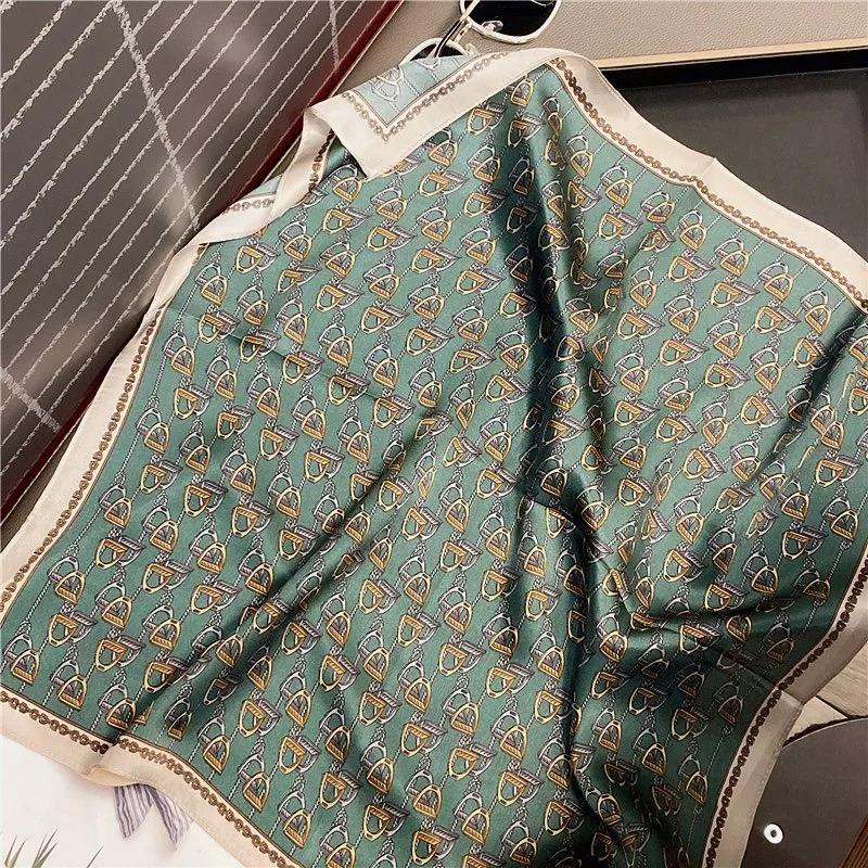 New 53X53CM Women's Silk Square Scarf Purse Luxury Scarf Silk Scarf Neckerchief for Women Designer Silk Headscarf