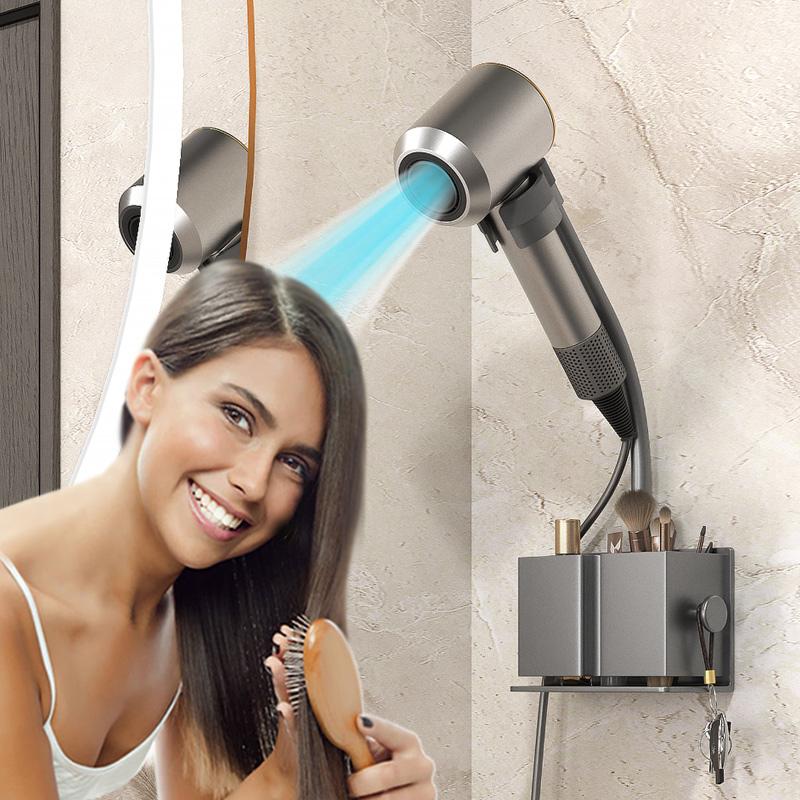 Hair Dryer Holder Wall Dryer Cradle Straightener Stand Organizer Storage Box Toilet Blower Holder Bathroom Shelves Duct Hanger