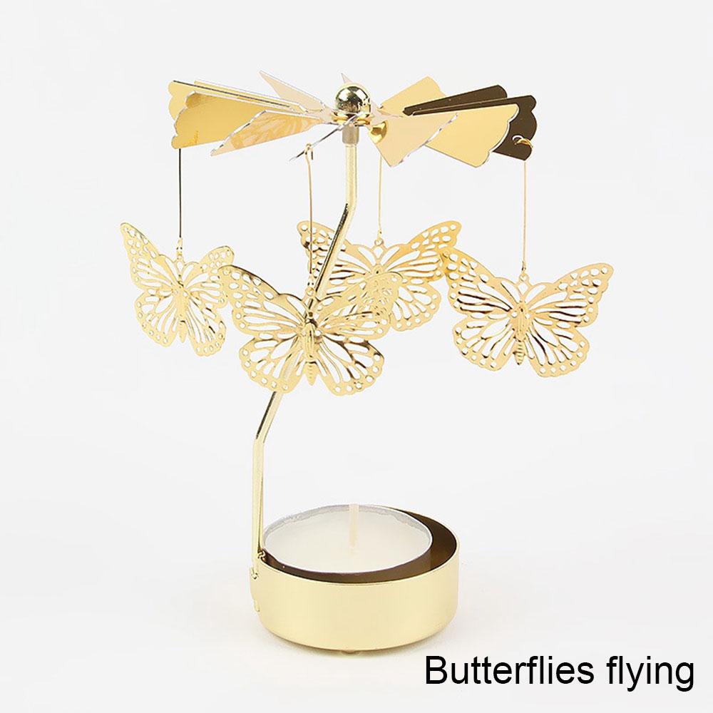 Revolving Lantern Home Decor Candle Holders Wedding Decoration Accessories Candlesticks For Candelabro Centerpiece Vintage