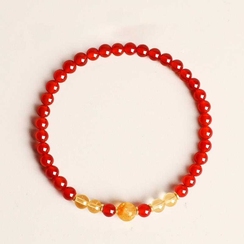 Natural agate optimized citrine beaded bracelet light luxury niche design bracelet high-end fashion jewelry women