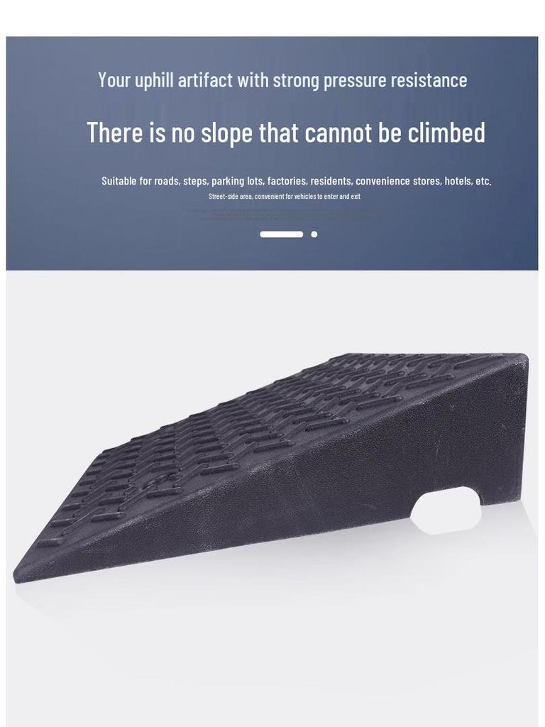 Uphill Assist Rubber Curb Ramp for Cars: Triangular Climbing Pad