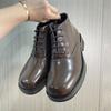 Fashion Leather Men's Chelsea Boots Outdoor High Top Shoes Fashion Business Botas Thick Bottom Male Ankle Boots Walking Shoes