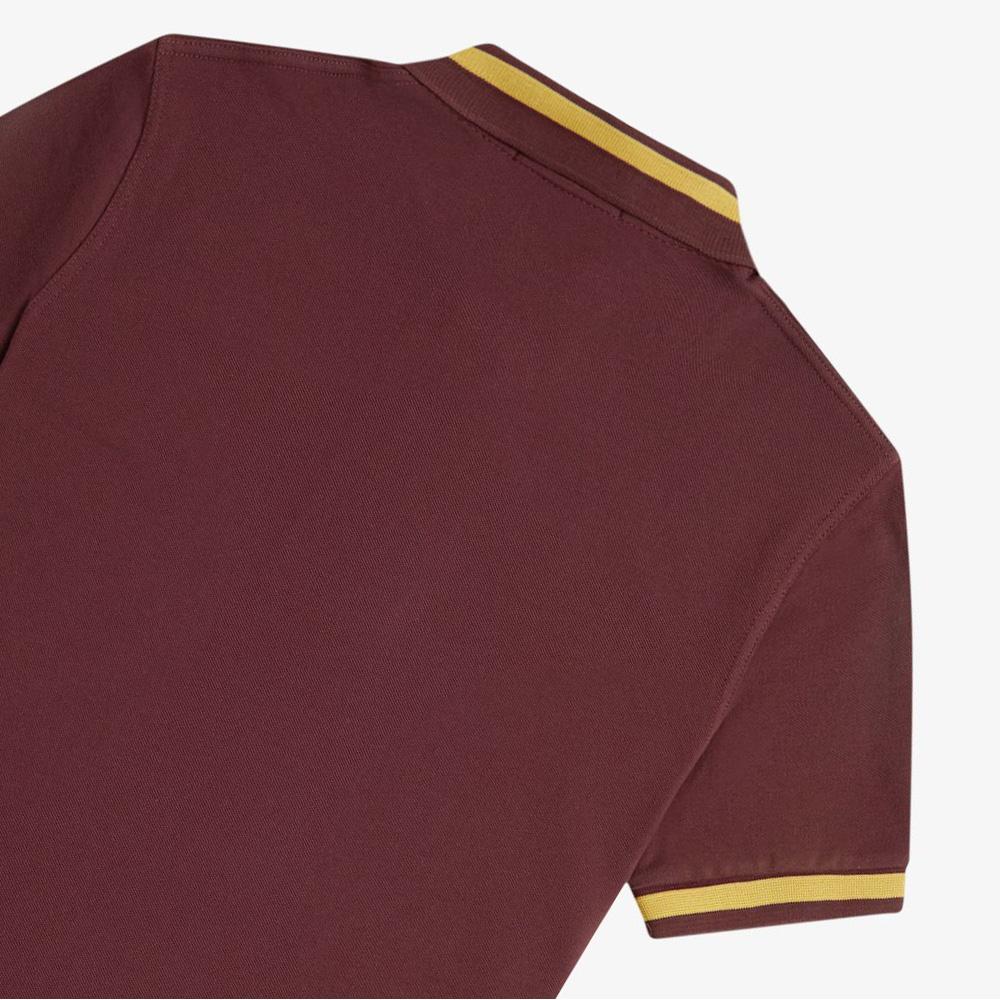 Fred Perry [M2] Single Tip Fred Perry Shirt - Oxblood/Honeycomb Afpm2510002-Y89