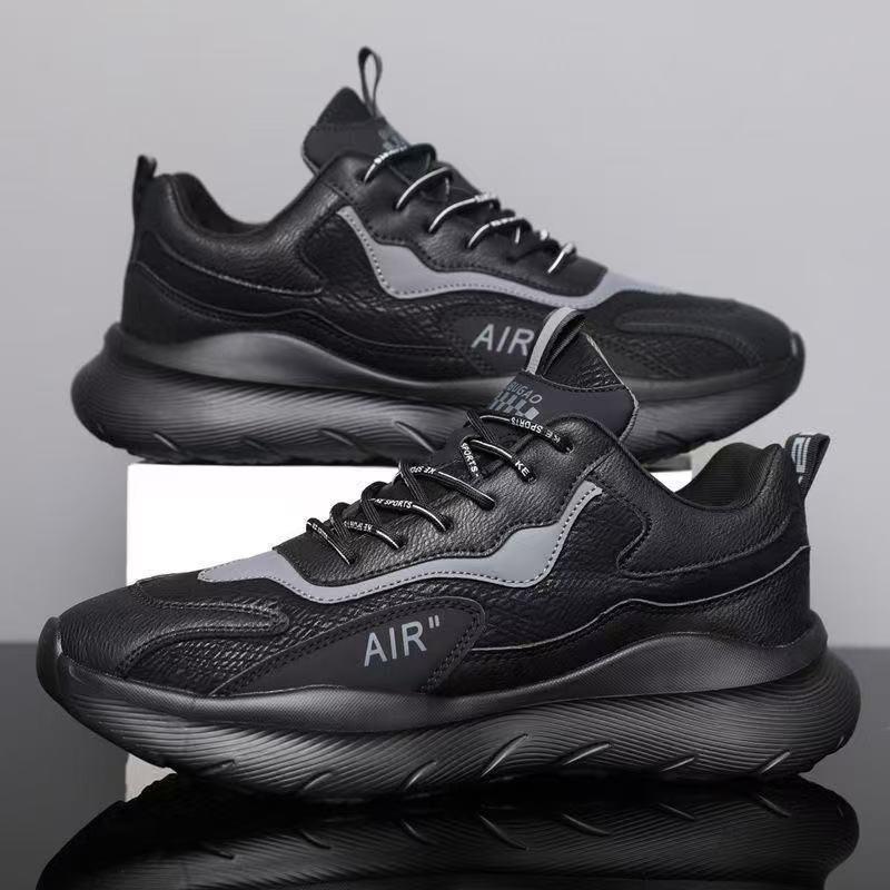 Men Casual Dad Sneakers Anti Slip Leather Look Walking Shoes Large Size for Commuting Travel Streetwear Daily Wear Sizes 39-47