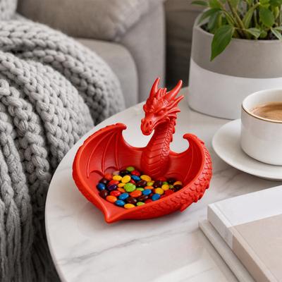 3D Printed Dragon Storage Box, Modern Desk Organizer for Keys Jewelry Candy, Flying Dragon Figurine for Home Office, Collectible Decor Gift