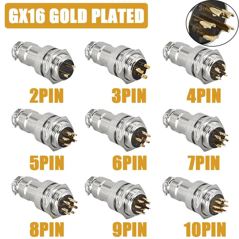 

GX16 Позолочений авіаційний штекер-роз єм 12 мм M12 16 мм M16 20 мм M20 Кабельний з єднувач Паяння Промислові з єднувачі 5 Sets&8P