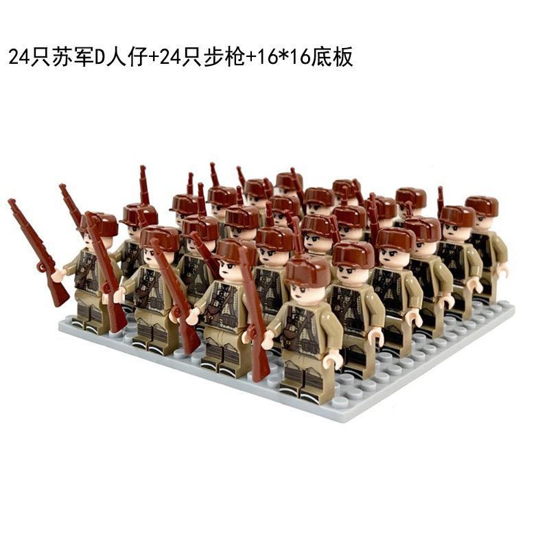 24PCS World War II Troops, American, Soviet Union, China, British Soldiers, Mini Action Figures, Humanoid Dolls, Toy Boys.