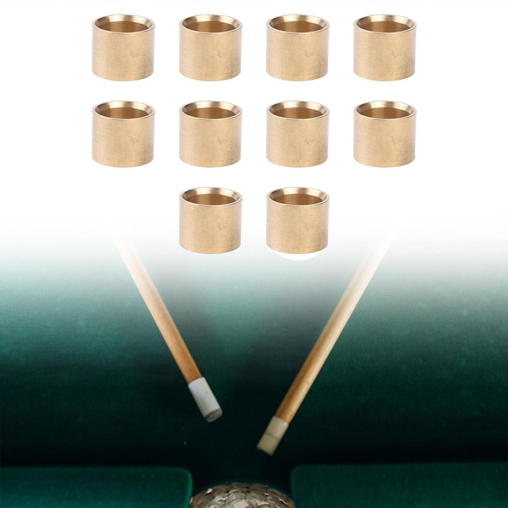 10 Pieces Billiard Cue Copper Ferrule Portable Pool for Repair