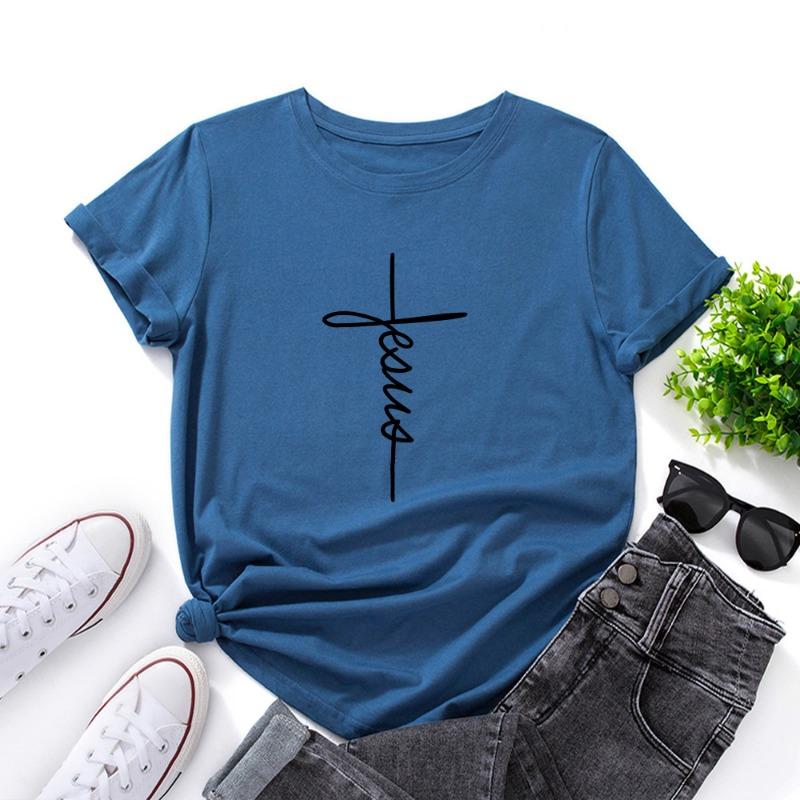 Cotton tees Summer Pure Cotton Women's Printed Loose Round Neck Short Sleeved T-Shirts Women’s