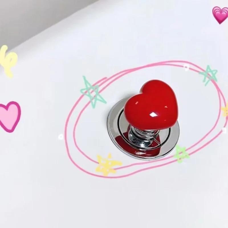 2/3pcs Heart-Shaped Toilet Flush Buttons with Nail Protectors - Easy Push Tank Switch, Bathroom Accessories, home decoration