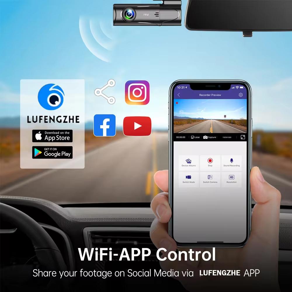 New Car DVR Dash Cam 1080P WiFi Video Recorder Black Box Night Vision G-sensor Parking Monitor Loop Recording Car