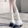 1pc Bow Lace Mid-tube Socks Lolita Winter Leg Cover Japanese Socks For Women's Warm Style Lace Q8Z6