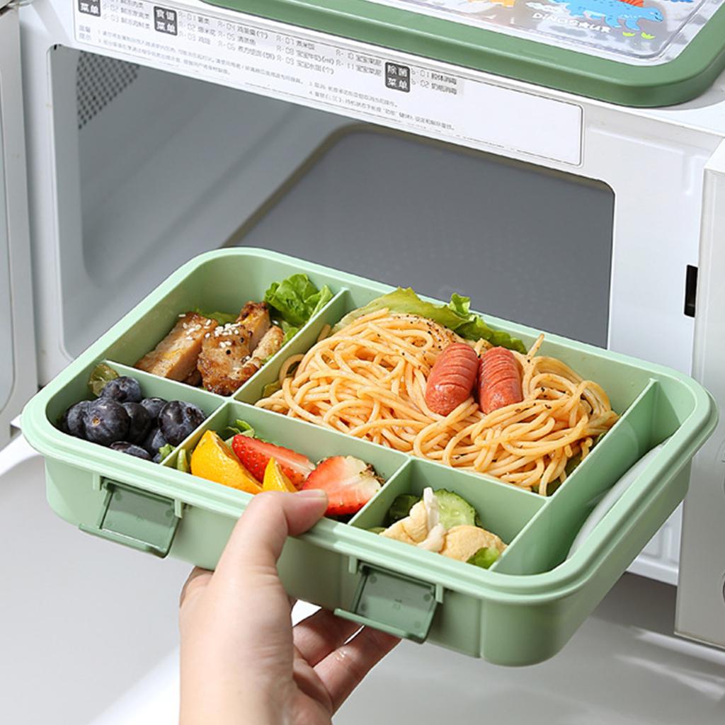 Großes Fassungsvermögen 1500ml Kinder Meal Prep Behälter Bruchfest Schulbrotdose Mit Unterteilten Fächern & Besteck