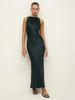 Spring Summer Sexy Halter Long Dress - European & American Style, Slim Fit, Solid Color, Sleeveless for Women